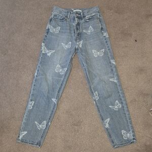 PacSun Butterfly-Patterned Straight Leg Jeans